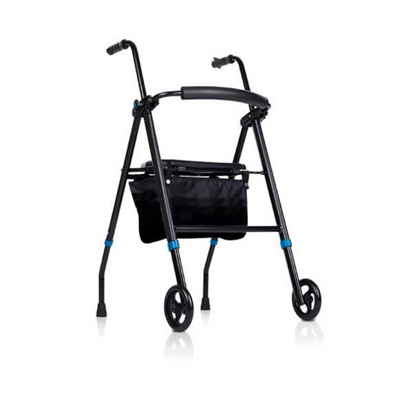 Andador dos ruedas con asiento y cesta - Imagen 2