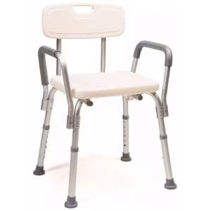 Silla de baño con respaldo y reposabrazos
