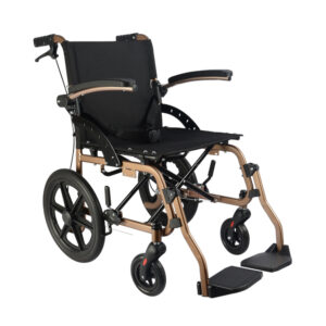 Silla de ruedas de aluminio transporte dorada
