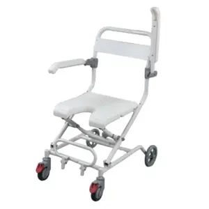 Silla de ducha con ruedas plegable